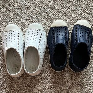 Native Kids' White and Navy Water Shoes